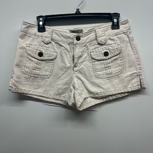 American Eagle Outfitters Cream Cargo Shorts Casual Cotton Blend